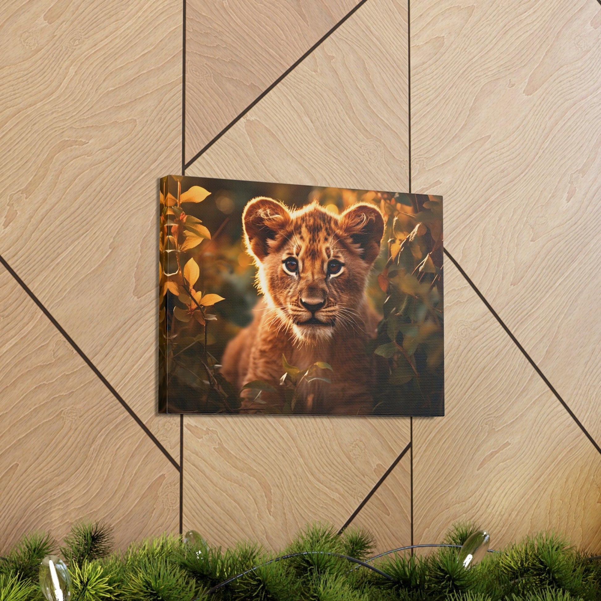 Baby Lion Cub Print Animal Nature Art Safari Nursery Canvas Gallery Wraps Baby Lion Print Large Canvas Art Animal Wall Art Lover Gift - Giftsmojo