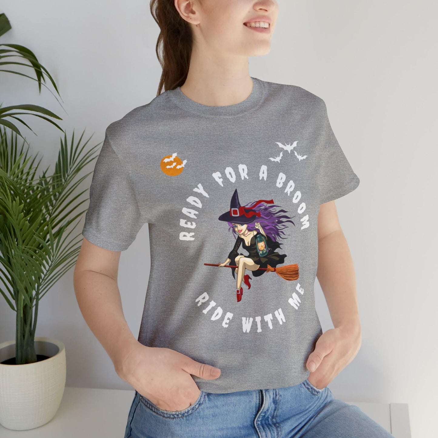 Ready for a Broom Ride with Me Halloween shirt, Witch shirt, Halloween tshirt, Halloween outfit, Work Halloween Costume - Giftsmojo