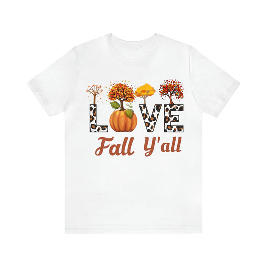 Leopard Print Love Fall Y'all, Fall shirt, Fall lover gift, Nature lover gift. - Giftsmojo