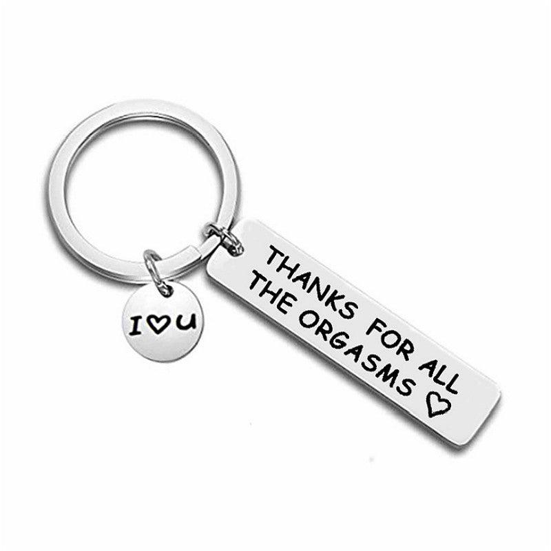 Custom Keychain Engraved Thank For All The Orgasms I Love You 3000 Keyring Stainless Steel Jewelry Valentines Day Couple Gift - Giftsmojo