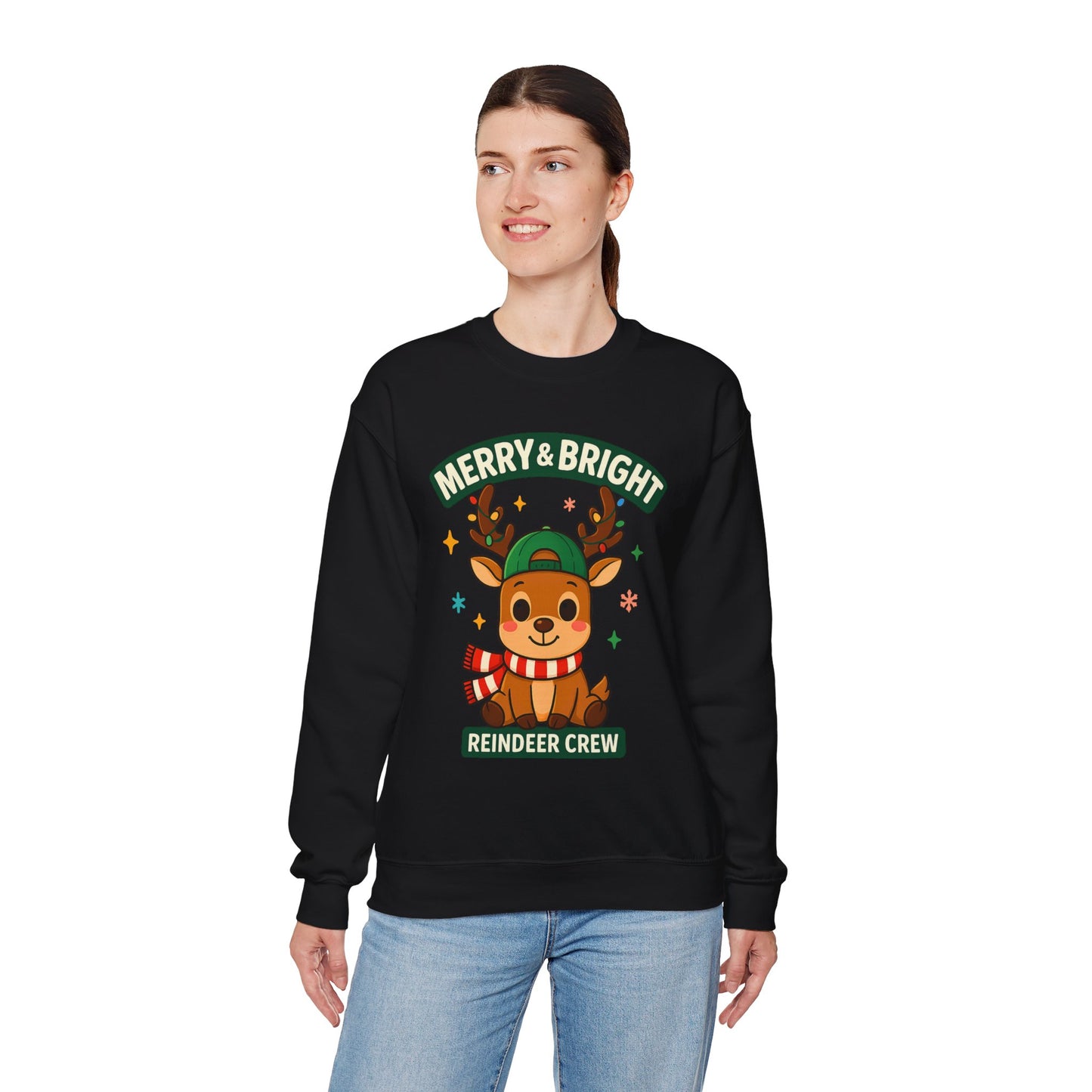 Reindeer With Scarf Christmas Sweatshirt – GiftsMojo