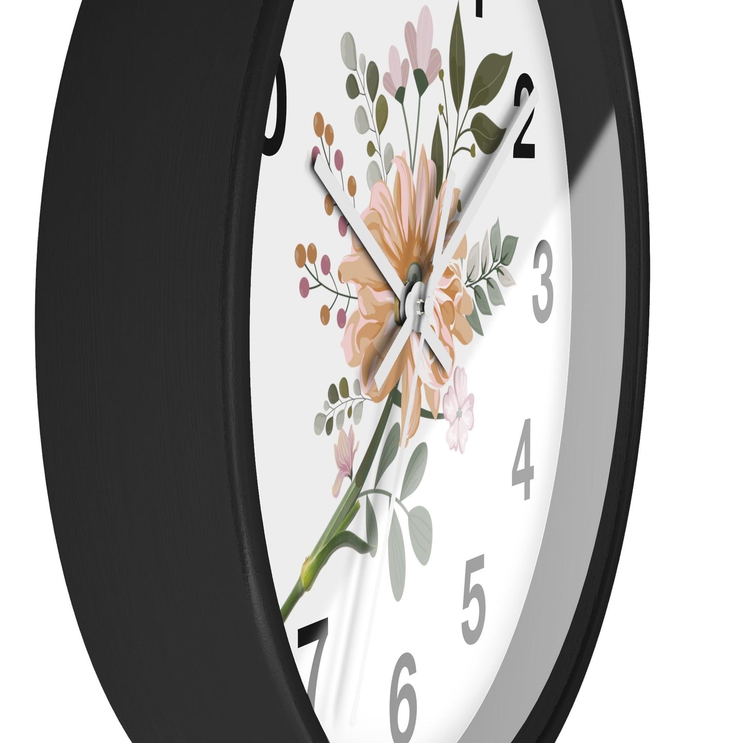 Flower Wall Clock Floral Wall Clock Home Decor Gift House Warming Gift - Mom Gift Unique Gift Farmhouse Clocks For Wall Living Room Bedroom - Giftsmojo