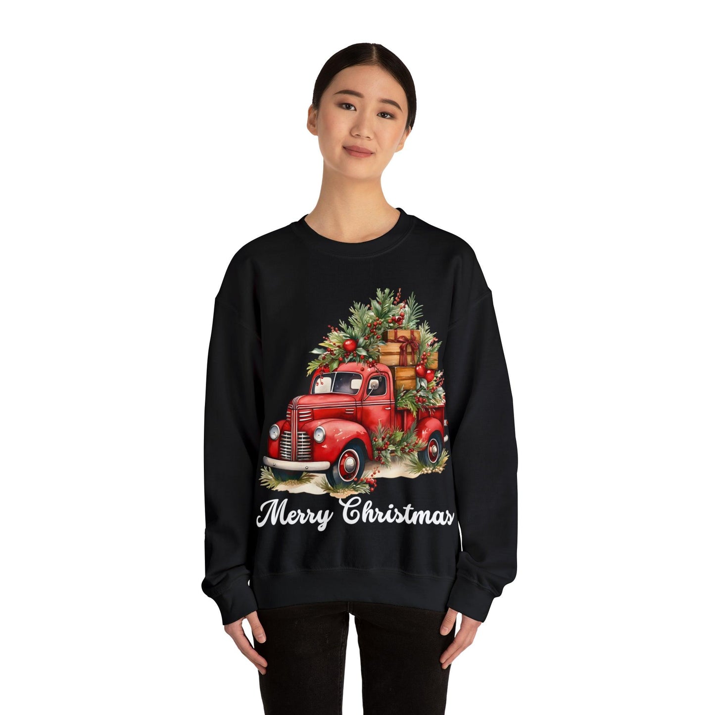 Christmas Tree Truck Sweatshirt Christmas Tree Sweatshirt Christmas Sweater Tree Truck Shirt Christmas Sweatshirt Tree Sweat Pine Tree - Giftsmojo