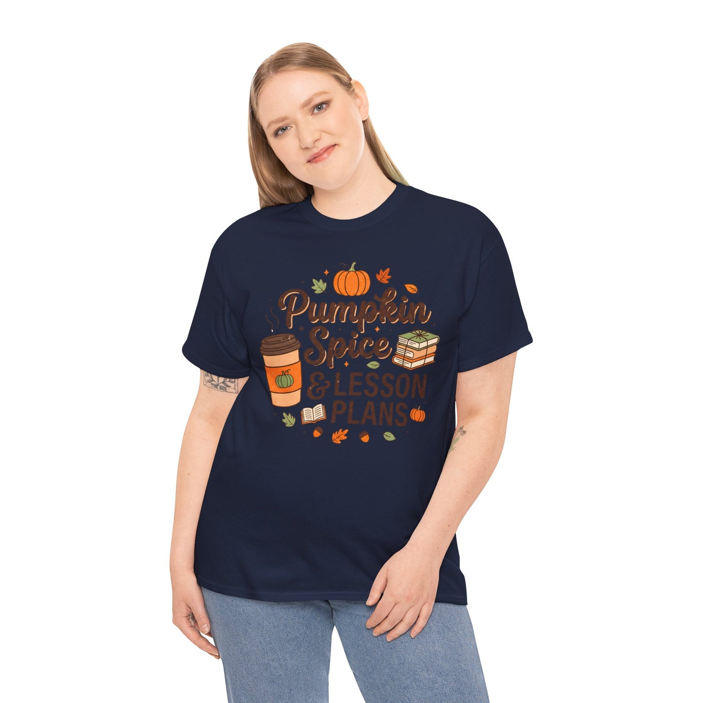 Pumpkin Spice & Lesson Plans Tee — Fall Teacher Coffee Shirt