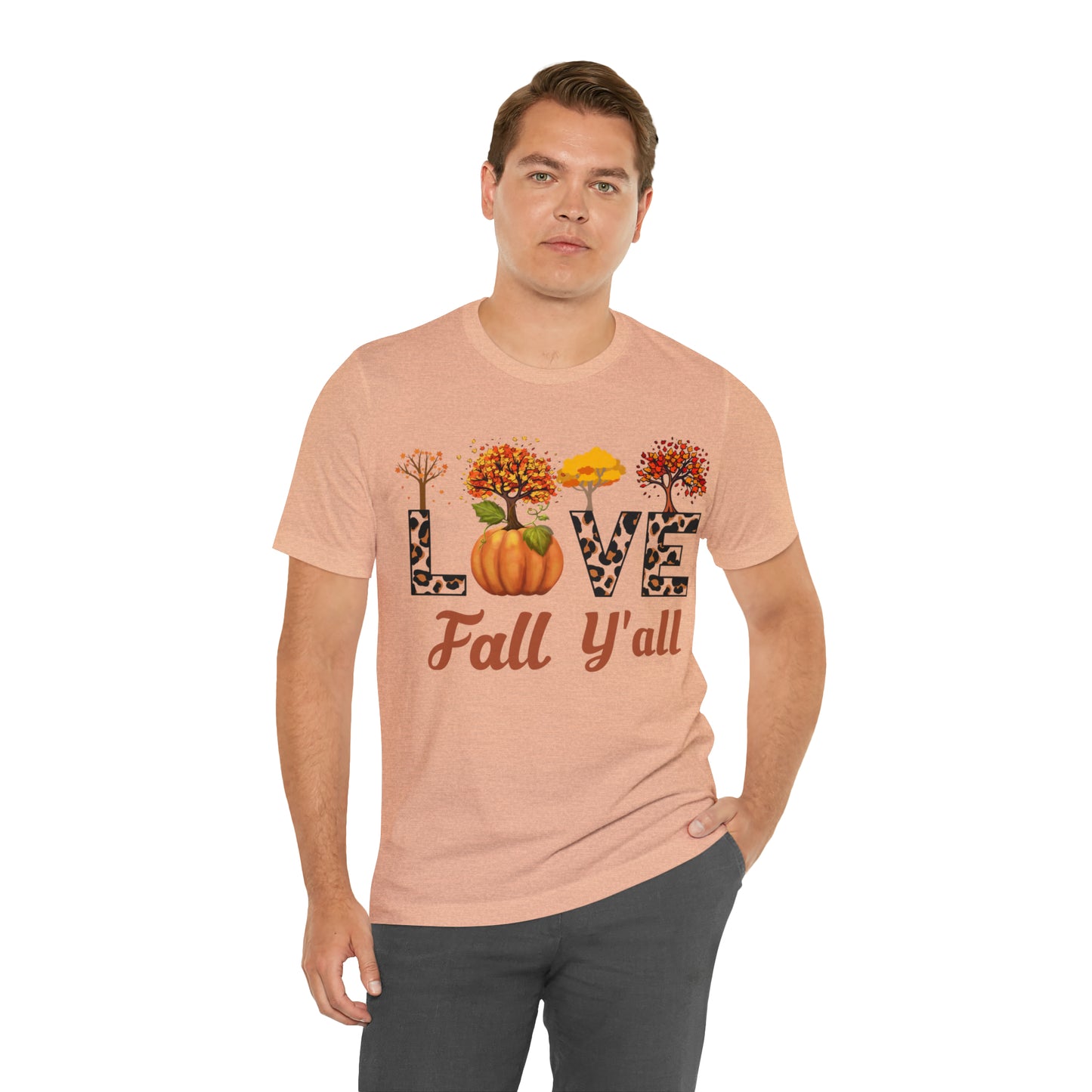 Leopard Print Love Fall Y'all, Fall shirt, Fall lover gift, Nature lover gift.