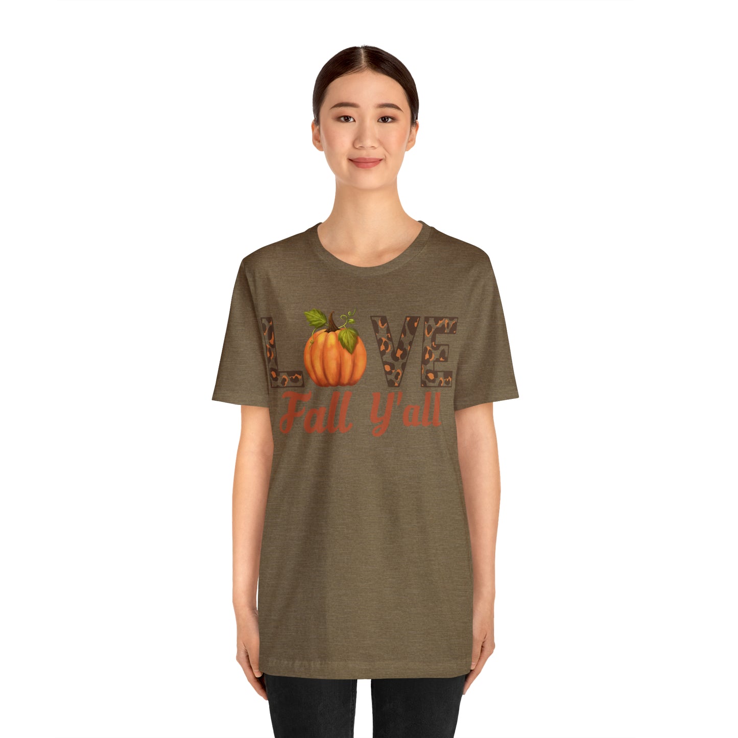 Leopard Print Love Fall Y'all Shirt, Pumpkin Shirt, Fall Shirt for Fall Lover, Fall gift