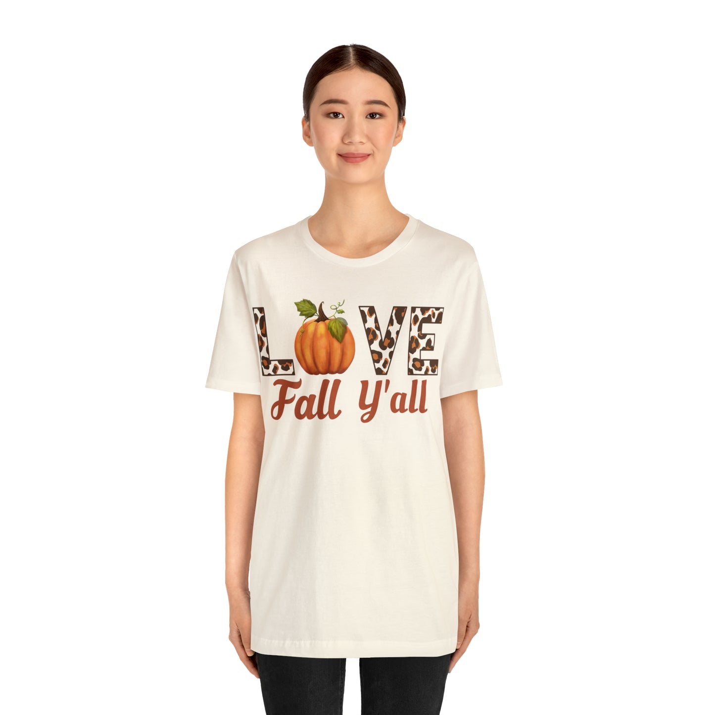 Leopard Print Love Fall Y'all Shirt, Pumpkin Shirt, Fall Shirt for Fall Lover, Fall gift