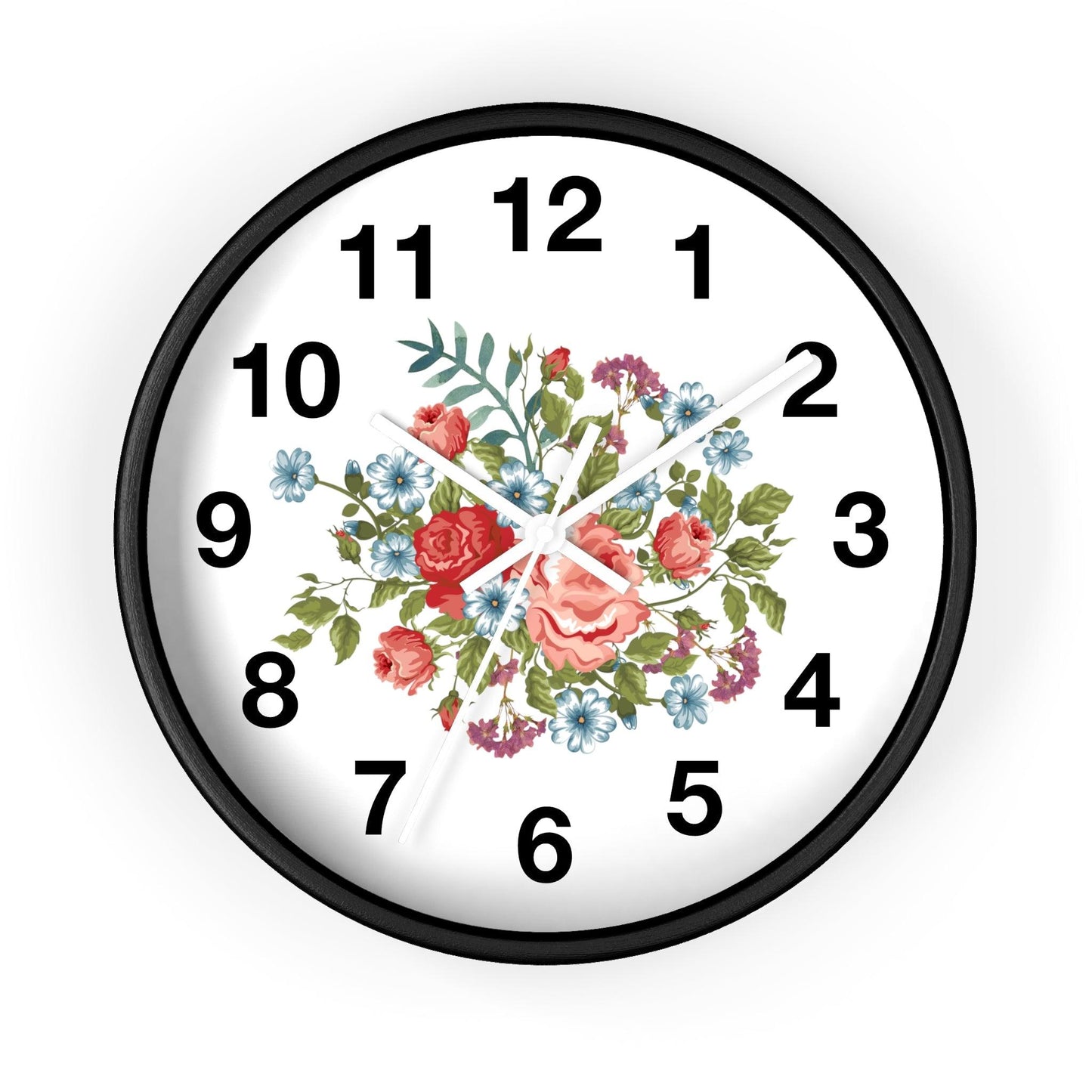 Flower Wall Clock Floral Wall Clock Home Decor Gift House Warming Gift- New Home Gift Mom Gift Farmhouse Clocks For Wall Living Room Bedroom