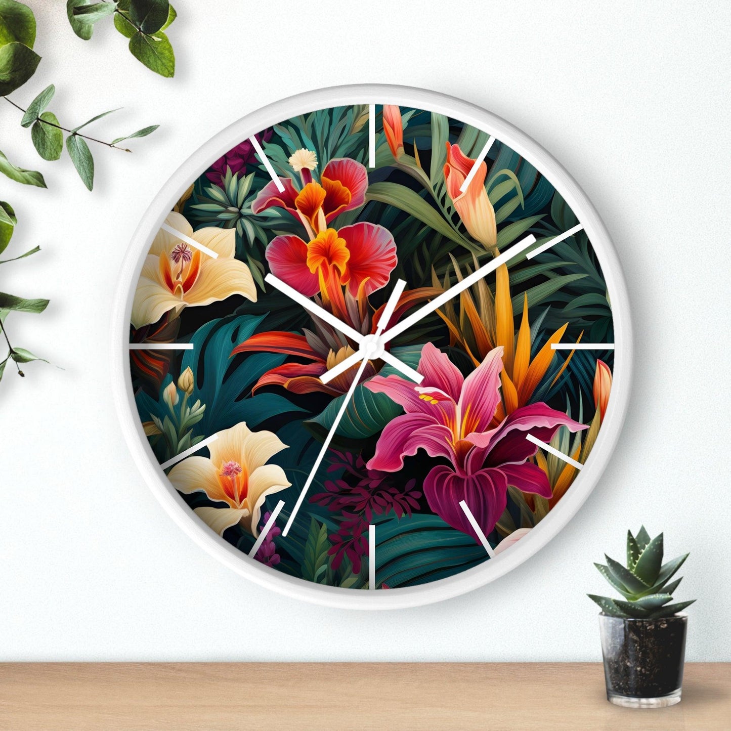 Wild Flower Wall Clock Flower Wall Clocks Home Clock Spring Clock Floral Clock Home Decor