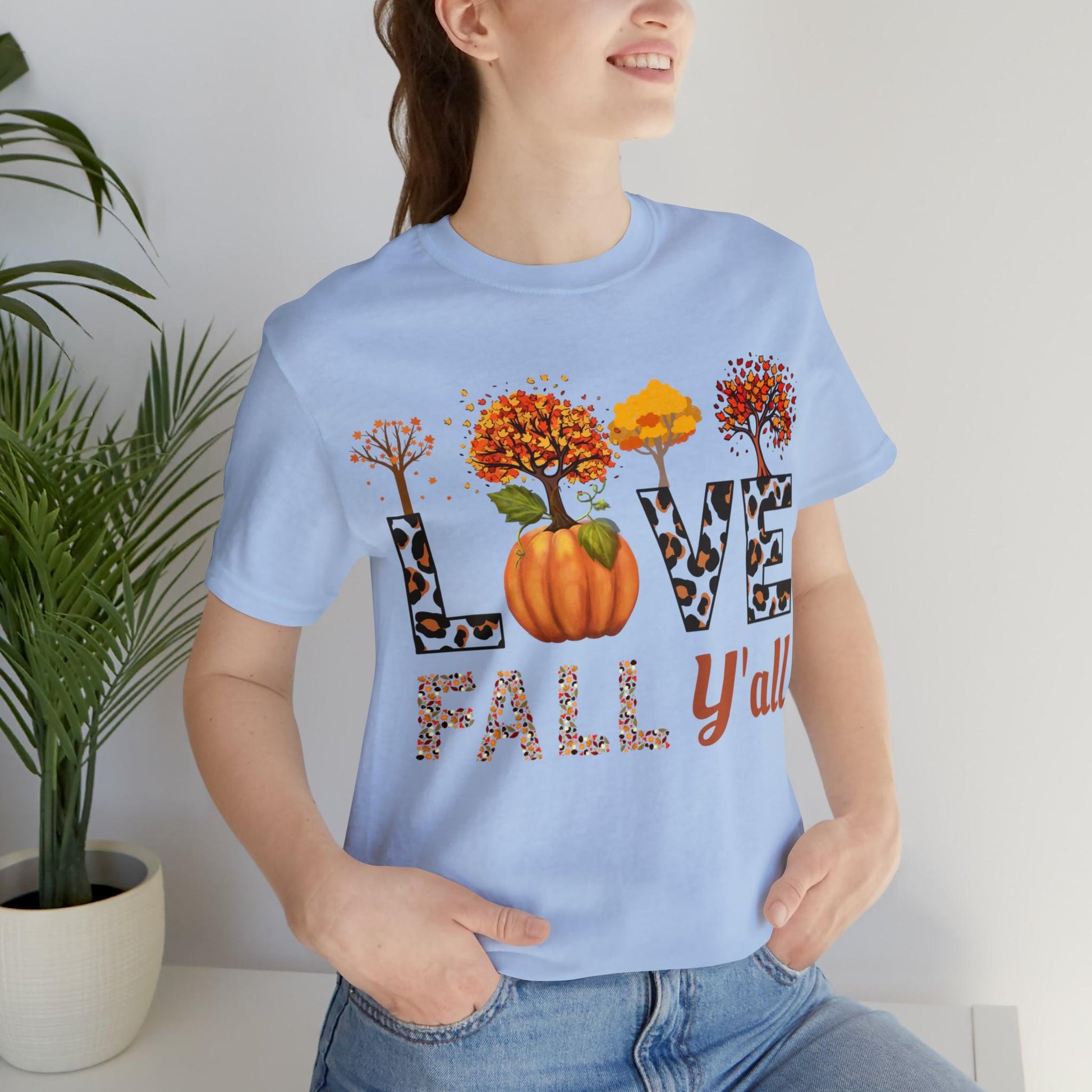 Leopard Print Love Fall Y'all, Fall shirt, Fall lover gift - Giftsmojo