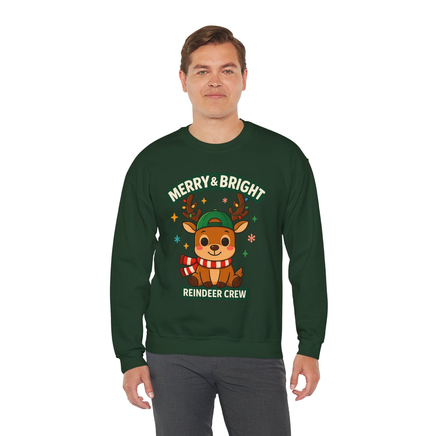 Reindeer With Scarf Christmas Sweatshirt – GiftsMojo