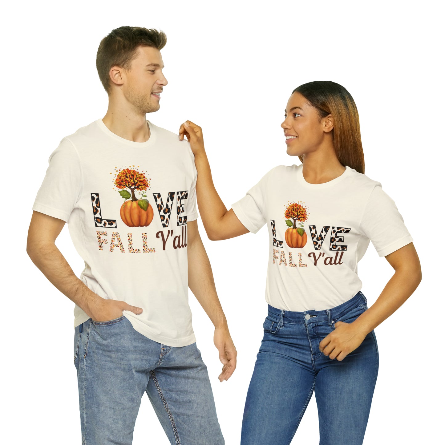 Leopard Print Love Fall Y'all shirt, Autumn Shirt, Fall shirt, Fall Gift