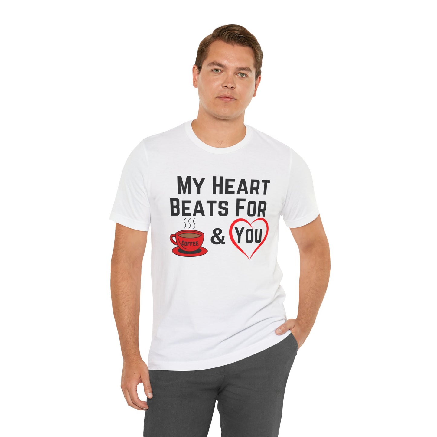 Coffee Lover Unisex Tee - My Heart Beats Design