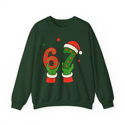 Grinch Hands Holding 'Six Seven' Sweatshirt
