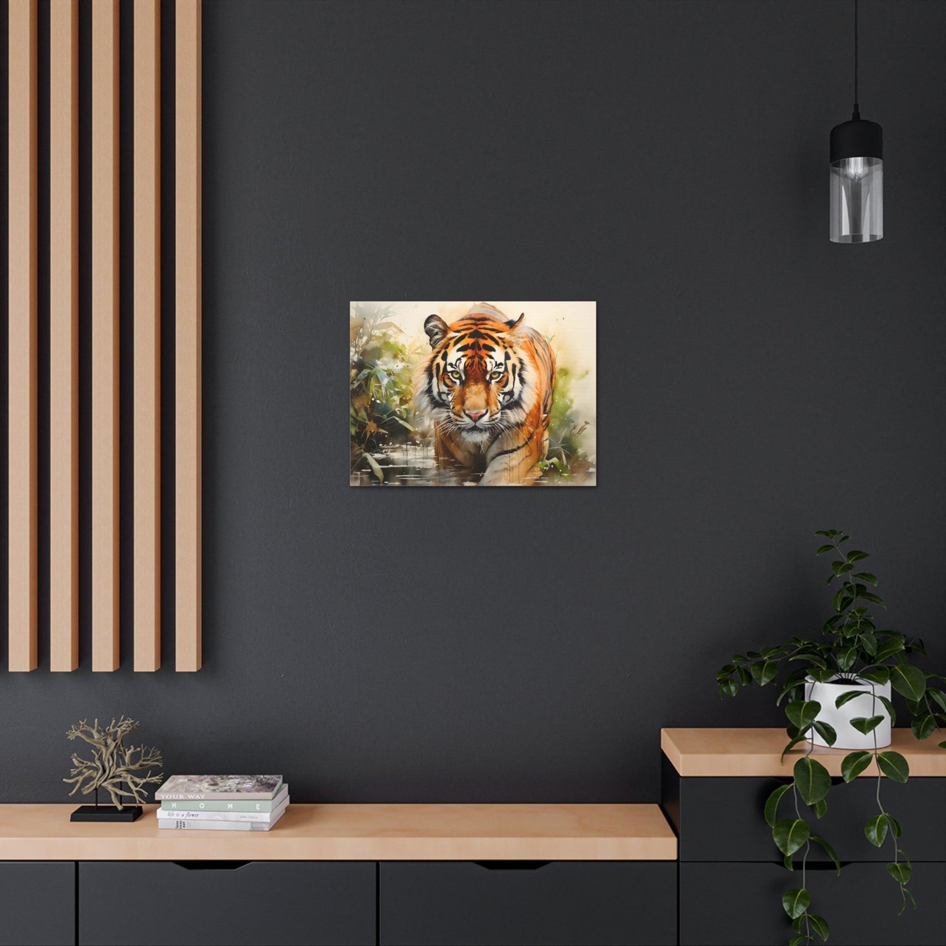 Watercolor Tiger In Nature Art Canvas Gallery Wraps Tiger Print Large Canvas Art Animal Wall Art minimalist Wall Art Lover Gift - Giftsmojo