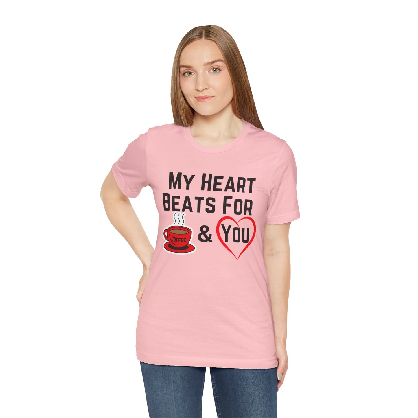 Coffee Lover Unisex Tee - My Heart Beats Design