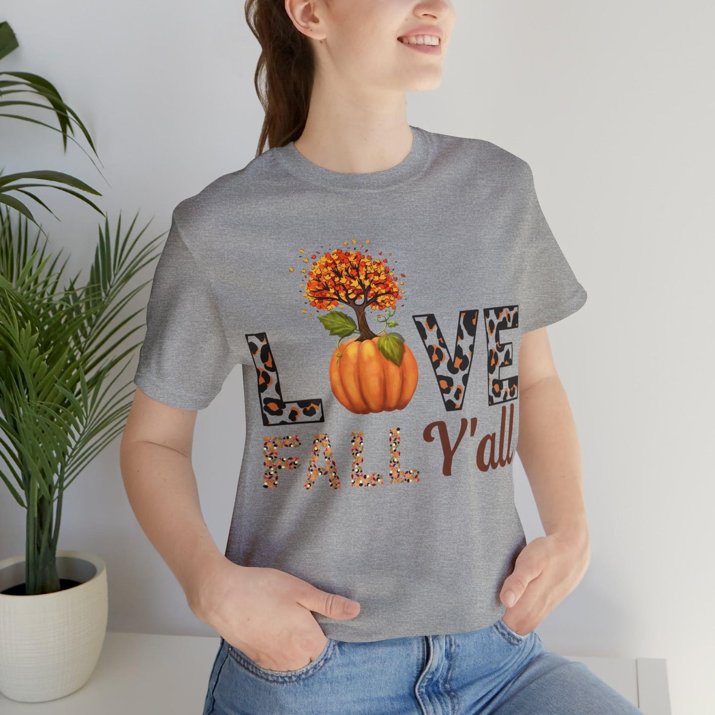 Leopard Print Love Fall Y'all shirt, Autumn Shirt, Fall shirt, Fall Gift - Giftsmojo