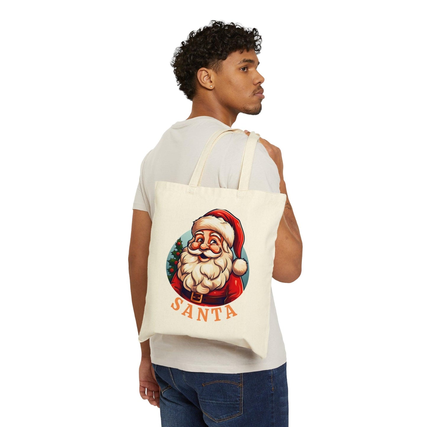 Santa Tote Bag Christmas Bag Christmas Tote Bag Santa Claus Totes Bag Canvas Tote Bag Shopping Bag Gift For Women Totes Birthday Gift Bag - Giftsmojo