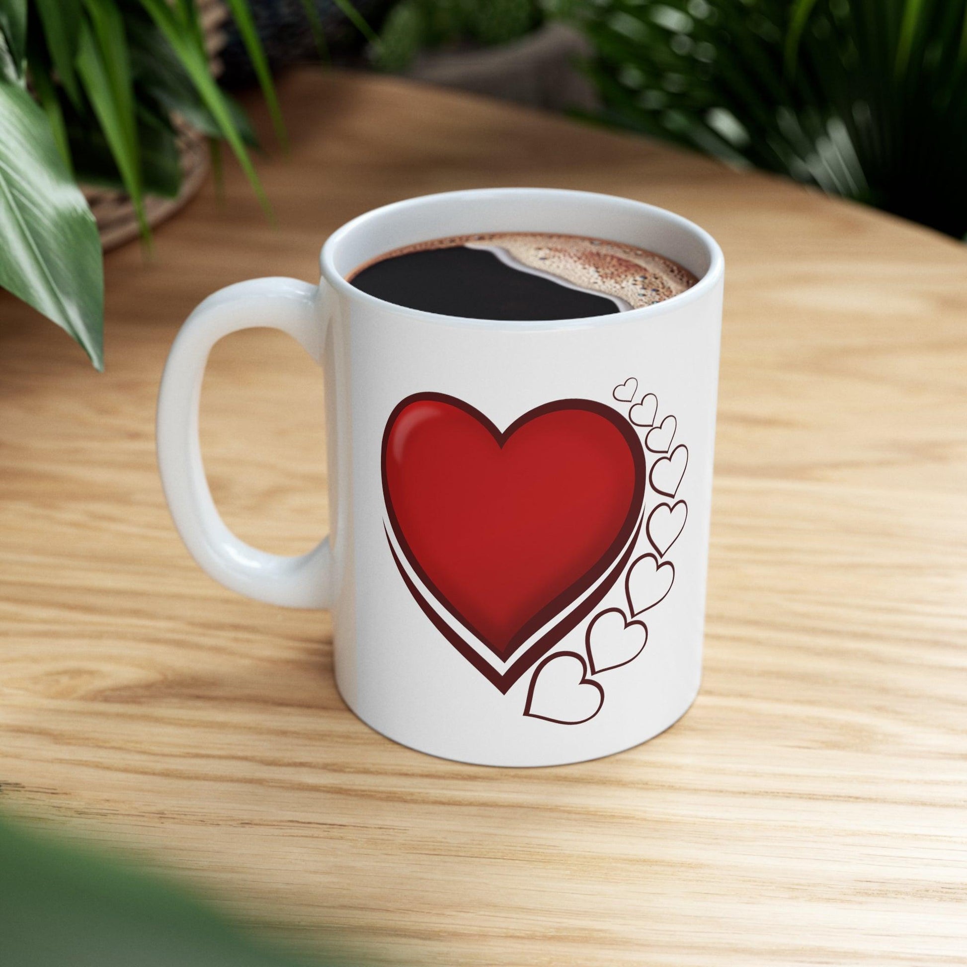 Love hearts Mug, Valentine gift, gift for mom, gift for her, gift for him, mug, custom mug, Ceramic Mug 11oz - Giftsmojo