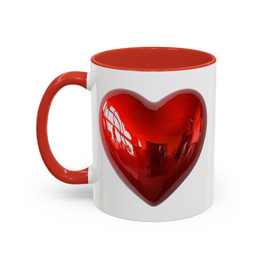 Heart-Shaped Accent Coffee Mug, Perfect Gift for Valentine's Day, Love/Anniversary