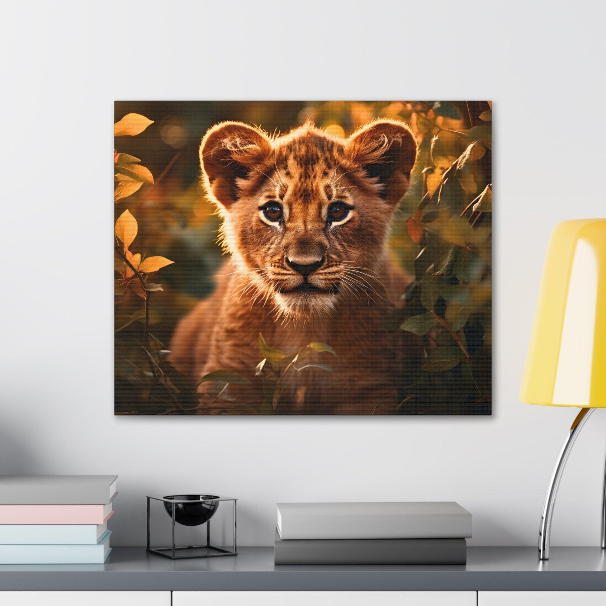 Baby Lion Cub Print Animal Nature Art Safari Nursery Canvas Gallery Wraps Baby Lion Print Large Canvas Art Animal Wall Art Lover Gift - Giftsmojo