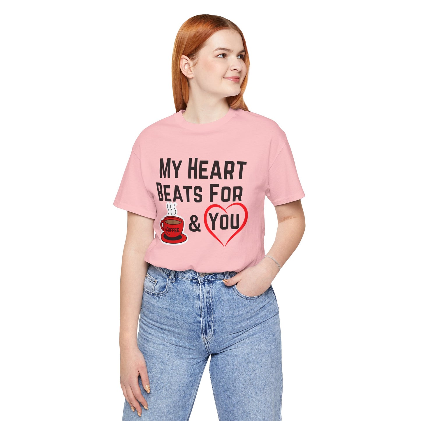 Coffee Lover Unisex Tee - My Heart Beats Design