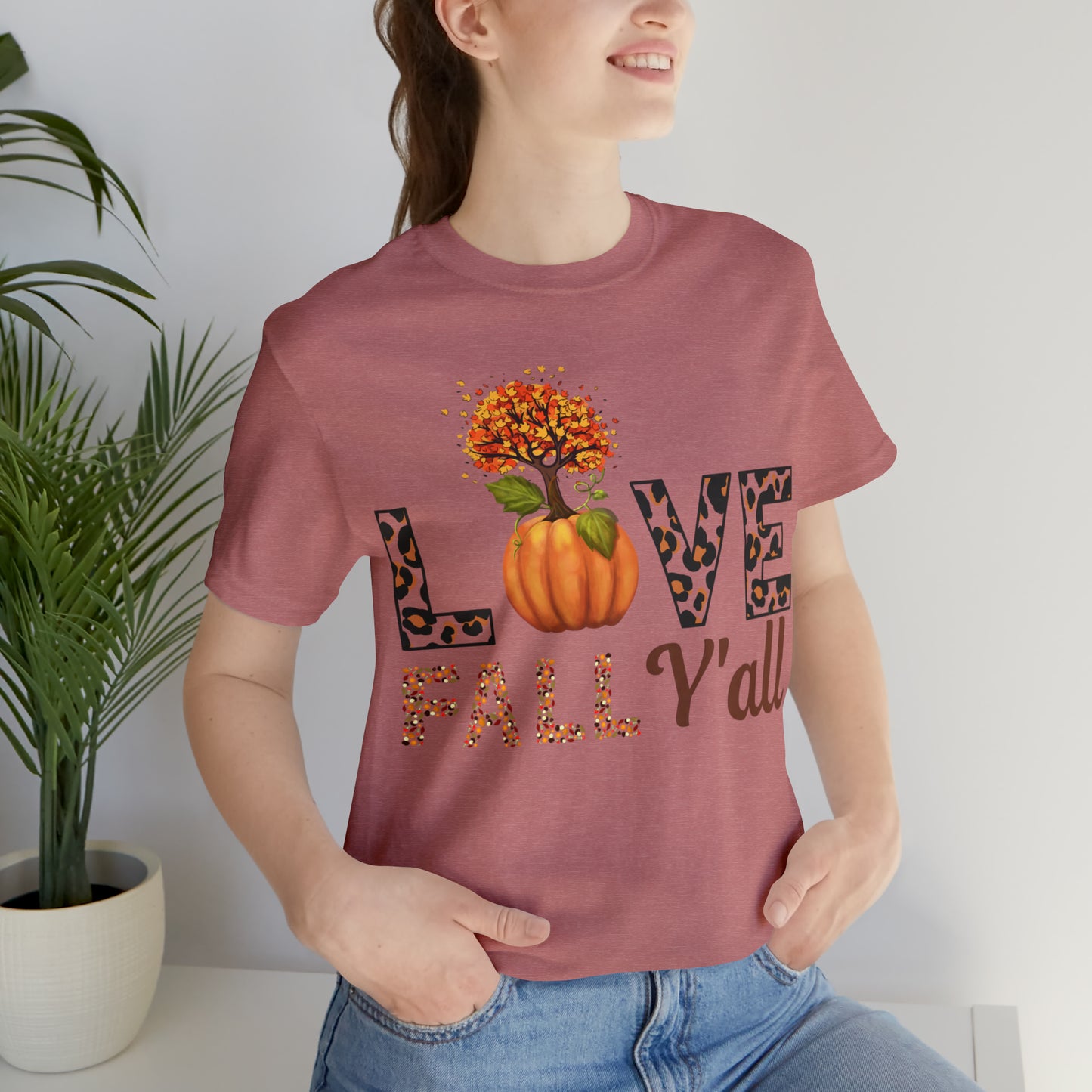 Leopard Print Love Fall Y'all shirt, Autumn Shirt, Fall shirt, Fall Gift