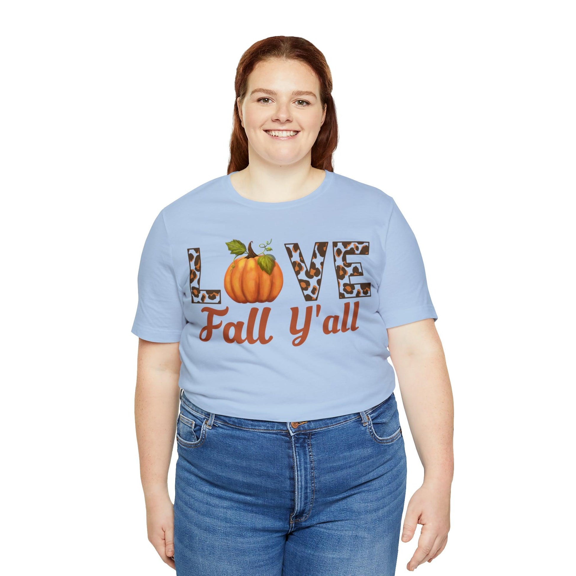 Leopard Print Love Fall Y'all Shirt, Pumpkin Shirt, Fall Shirt for Fall Lover, Fall gift - Giftsmojo