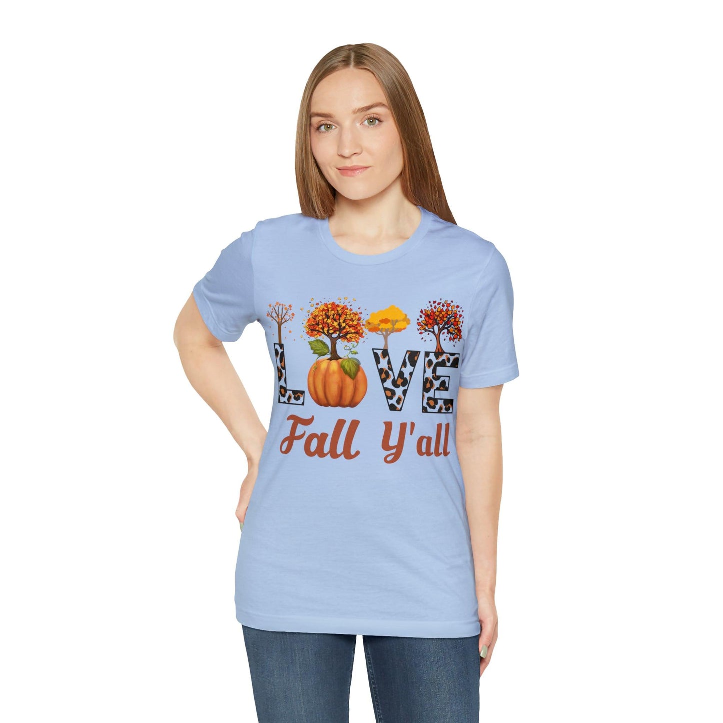 Leopard Print Love Fall Y'all, Fall shirt, Fall lover gift, Nature lover gift. - Giftsmojo