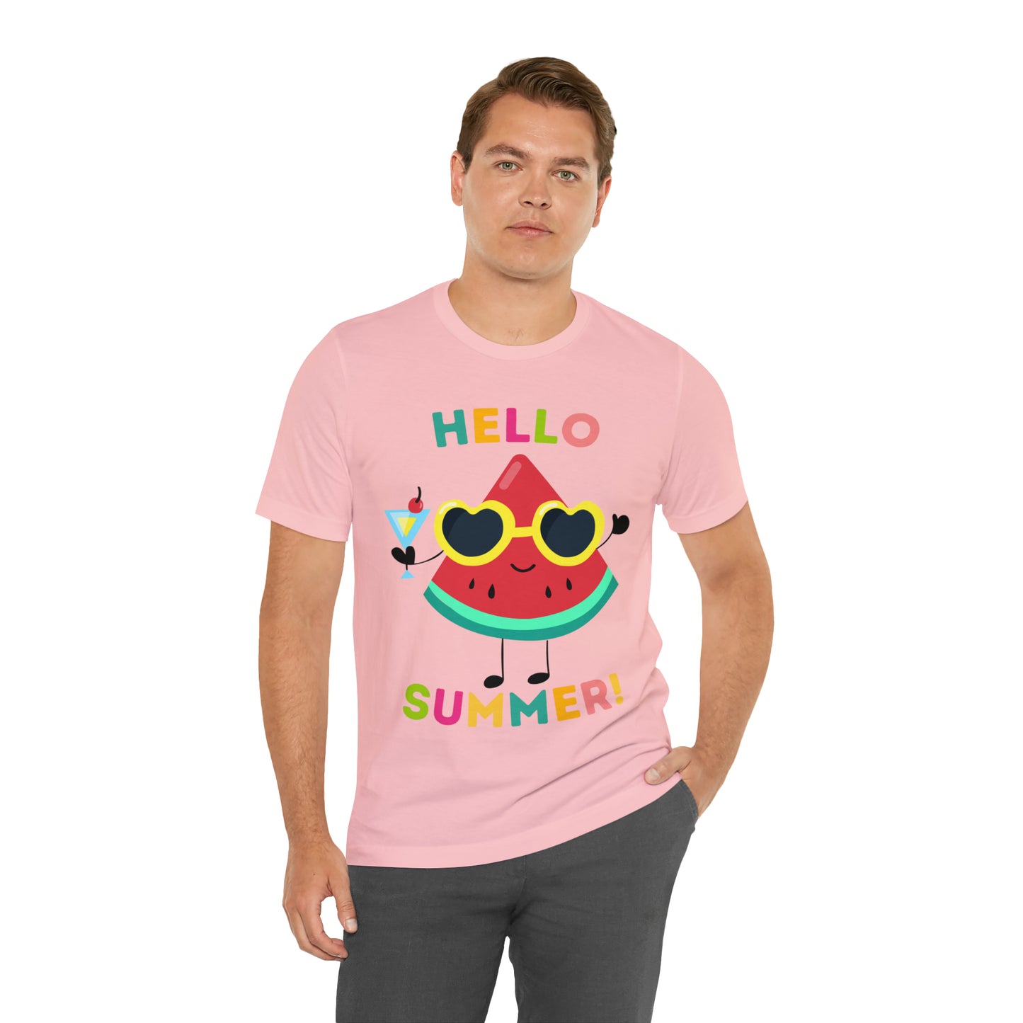 Hello Summer Shirt, Funny Summer Casual Top Tee,Unisex Summer Tshirt Ladies