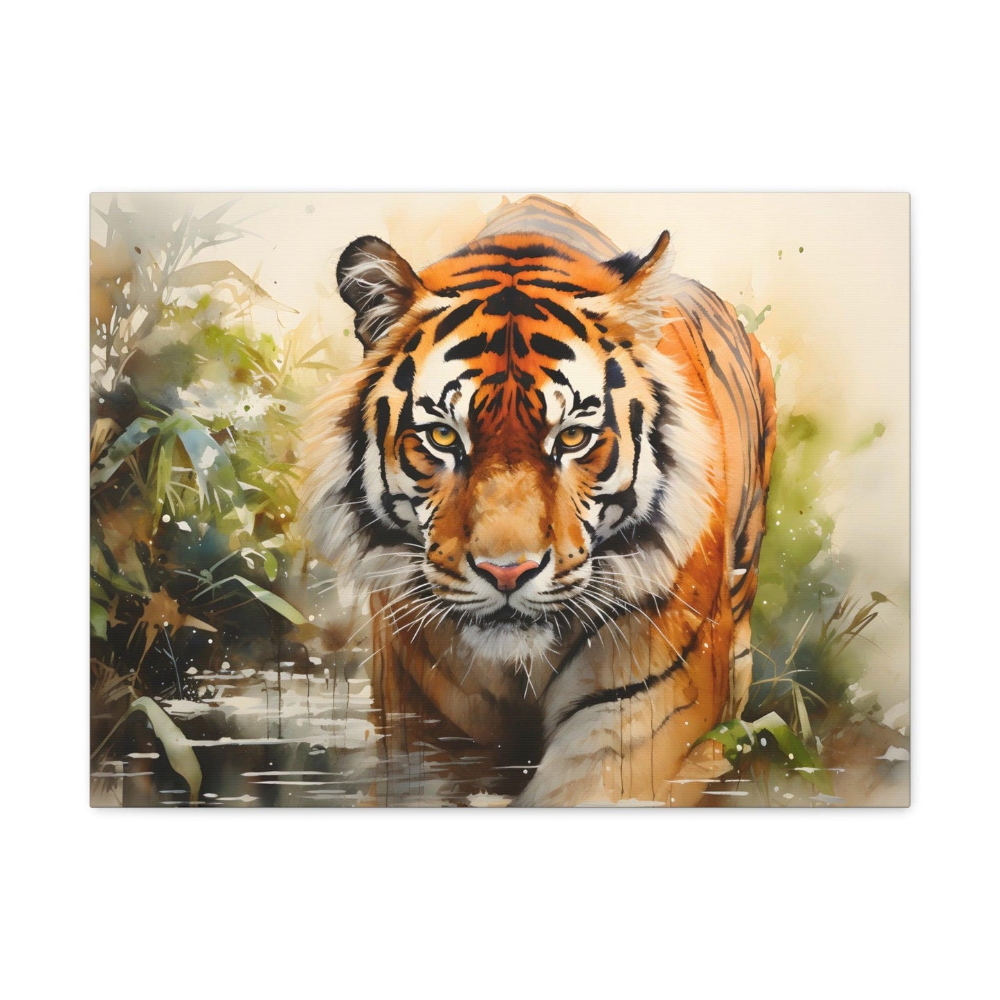 Watercolor Tiger In Nature Art Canvas Gallery Wraps Tiger Print Large Canvas Art Animal Wall Art minimalist Wall Art Lover Gift - Giftsmojo