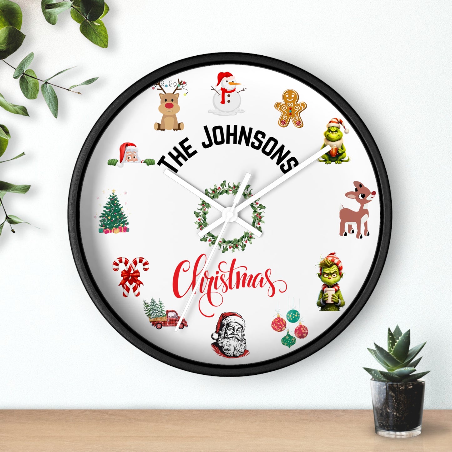 Personalized Christmas Wall Clock, Christmas Clock Christmas Gift Christmas Home Decor