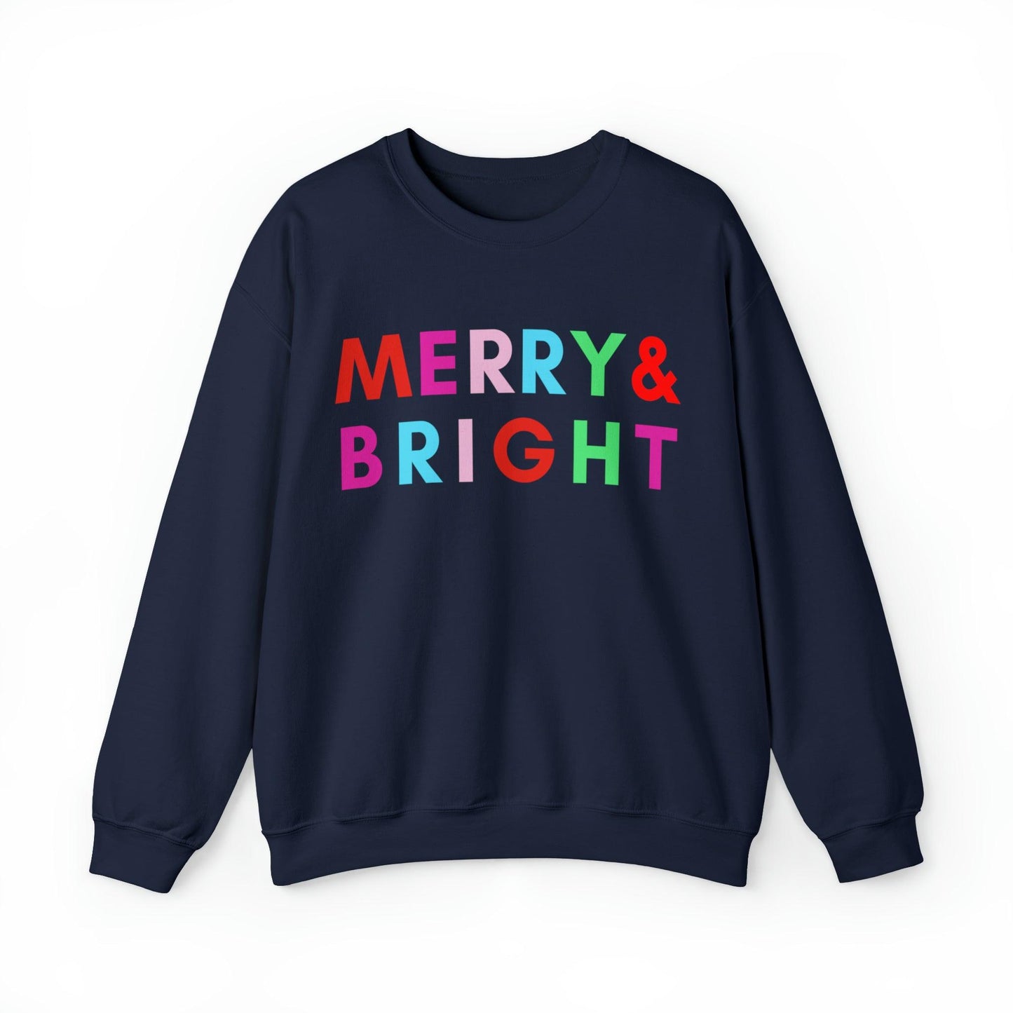 Merry and Bright Christmas Sweatshirt Christmas Shirts, Merry Christmas Crewneck Cute Winter Sweater Christmas Gift - Giftsmojo