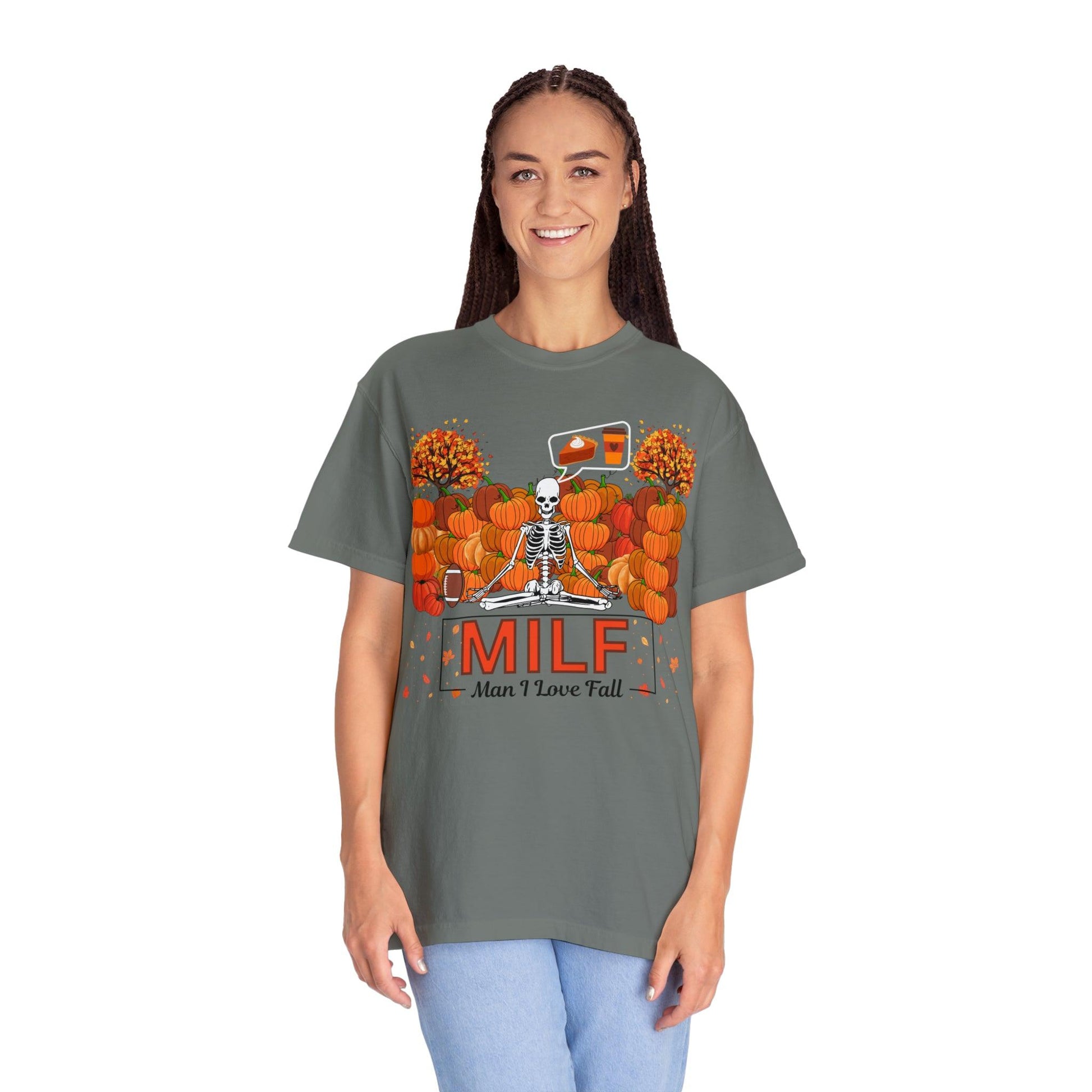 MILF Man I love Fall Gift for Fall Funny Fall Shirts Gift Pumpkin Comfort Colors Shirt - Giftsmojo