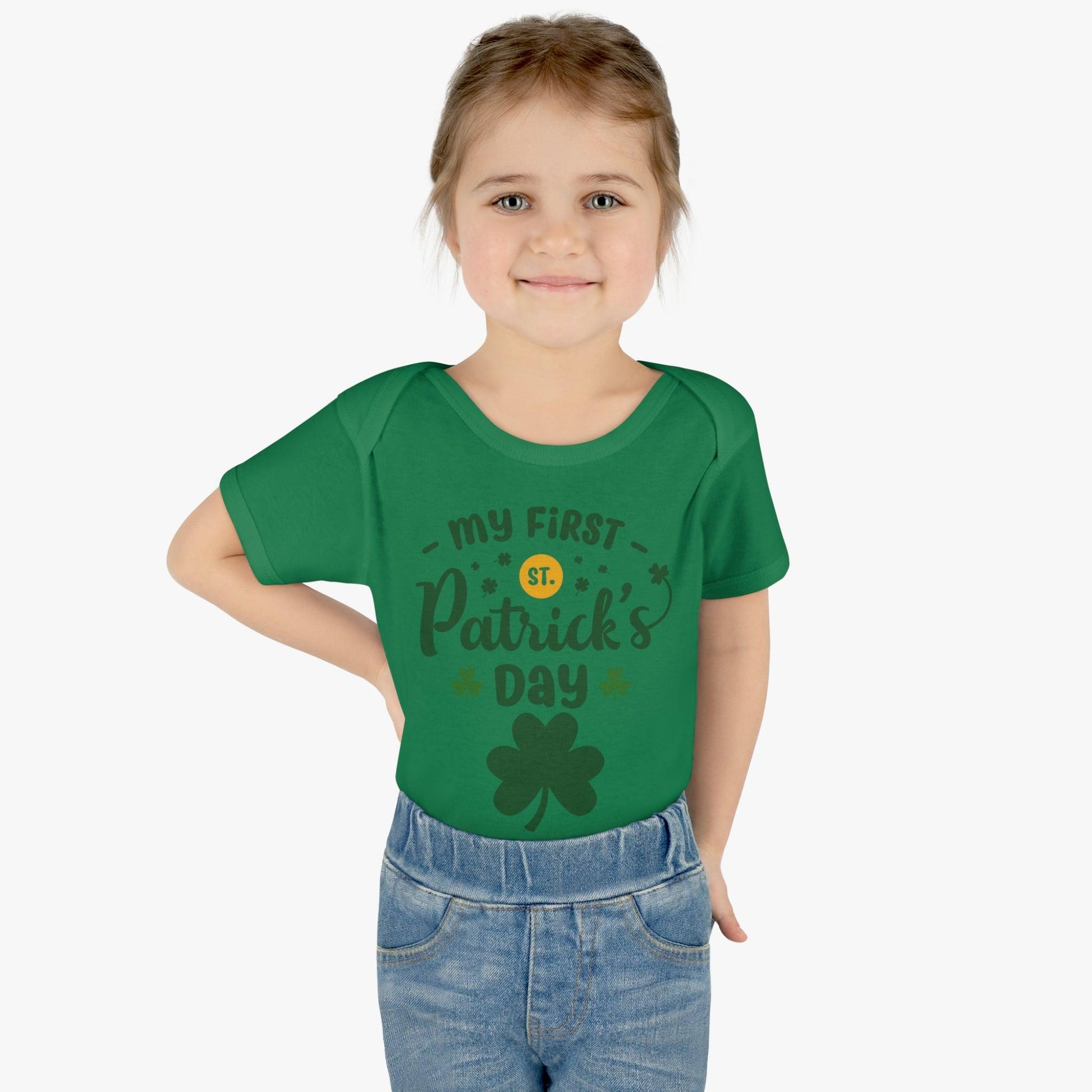 My first St Patrick's day baby onesie Infant Baby Rib Bodysuit - Giftsmojo