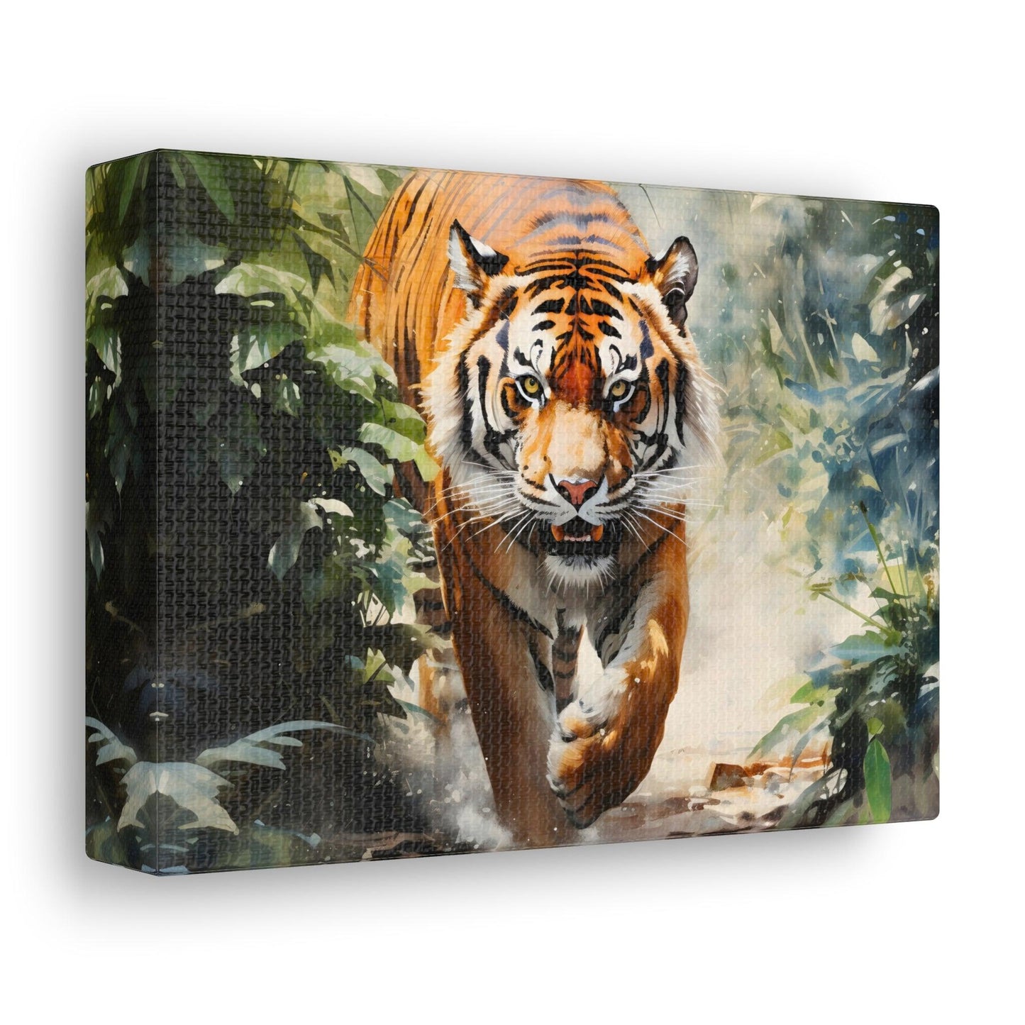 Watercolor Tiger In Nature Art Canvas Gallery Wraps Tiger Print Large Canvas Art Animal Wall Art minimalist Wall Art Lover Gift - Giftsmojo
