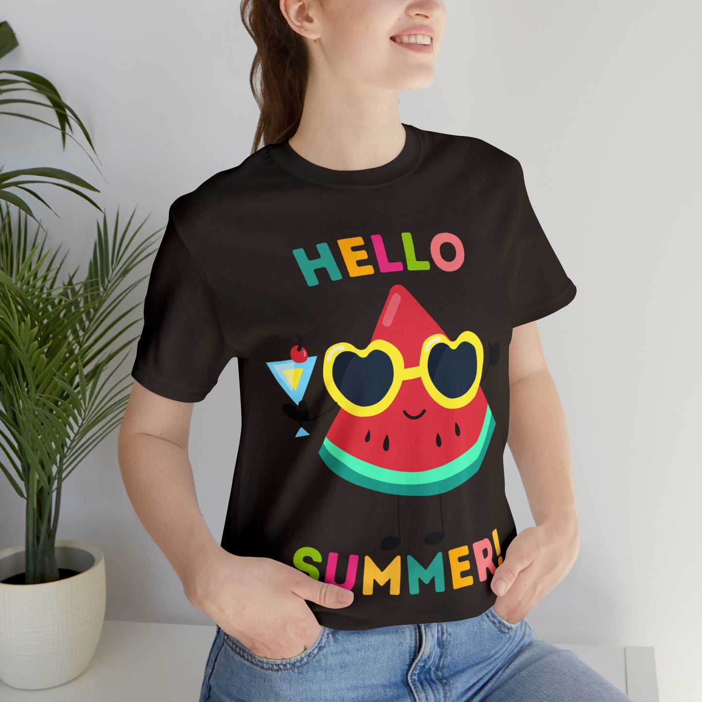 Hello Summer Shirt, Funny Summer Casual Top Tee,Unisex Summer Tshirt Ladies