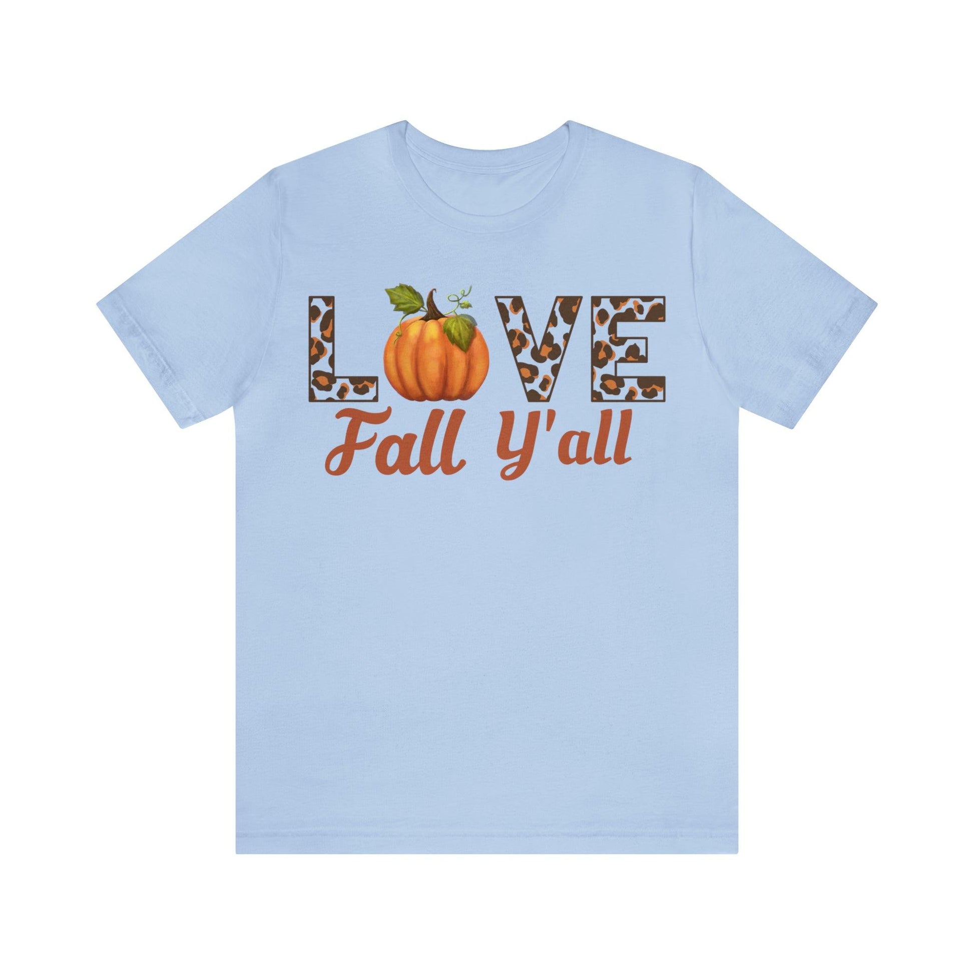 Leopard Print Love Fall Y'all Shirt, Pumpkin Shirt, Fall Shirt for Fall Lover, Fall gift - Giftsmojo