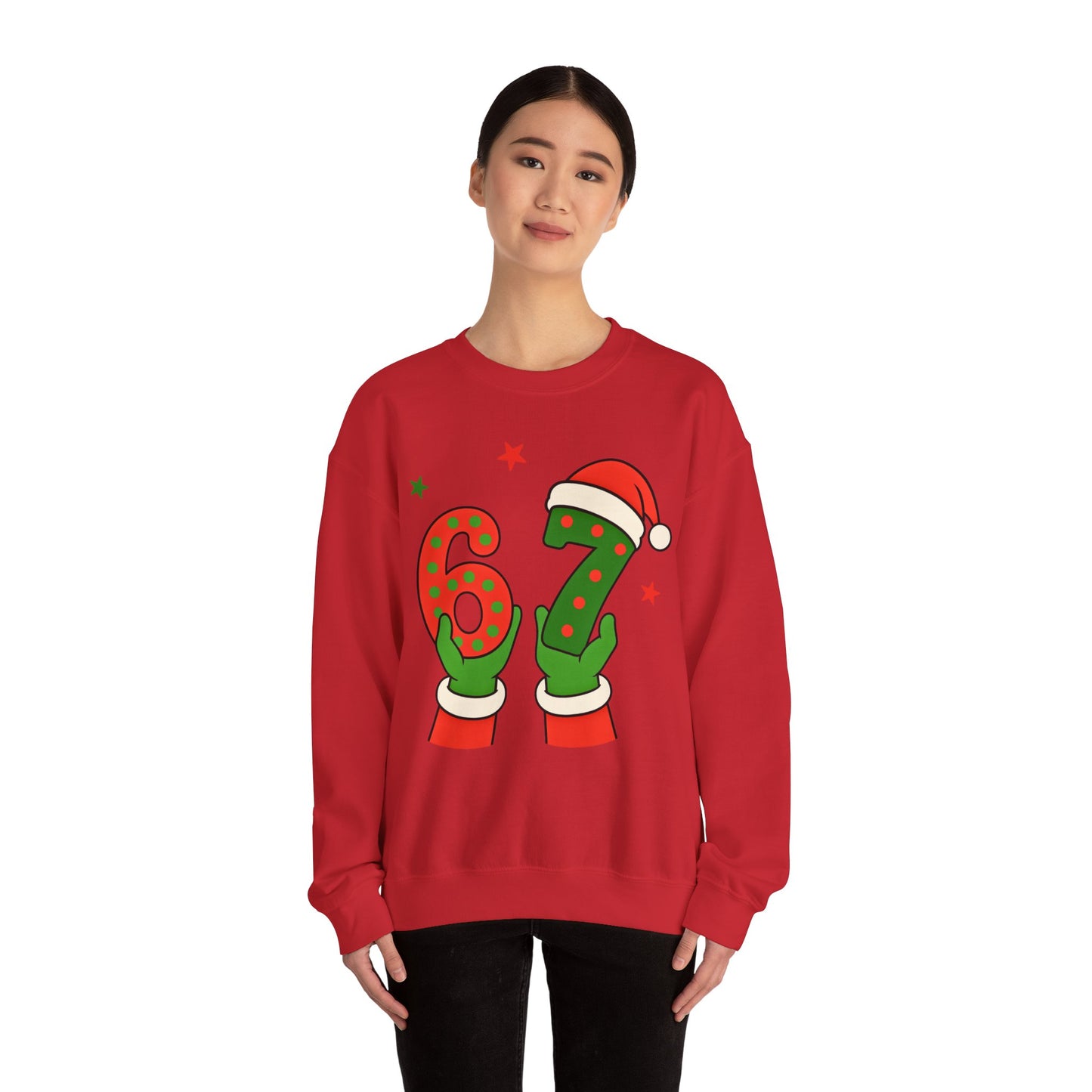 Grinch Hands Holding 'Six Seven' Sweatshirt