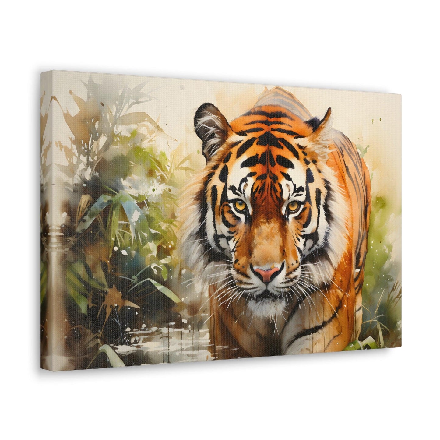 Watercolor Tiger In Nature Art Canvas Gallery Wraps Tiger Print Large Canvas Art Animal Wall Art minimalist Wall Art Lover Gift - Giftsmojo