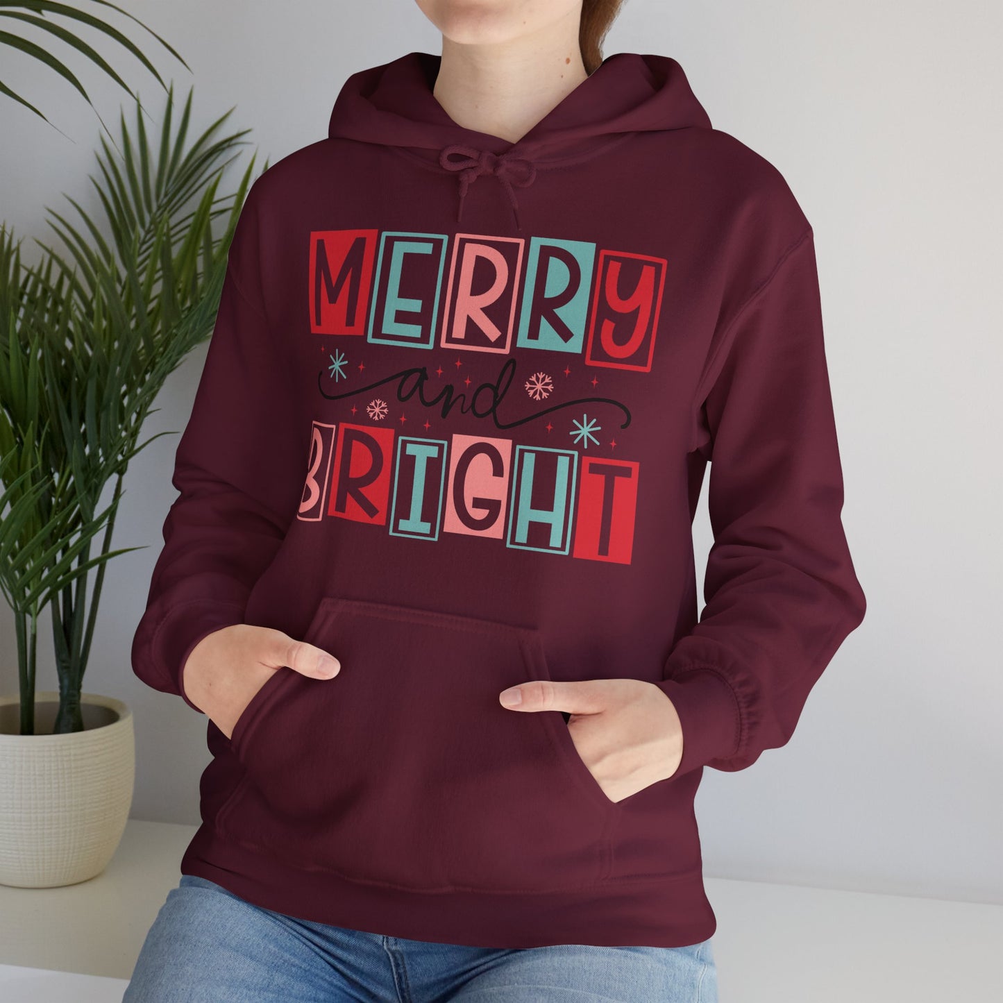 Christmas Hoodie - Merry and Bright Unisex Sweatshirt