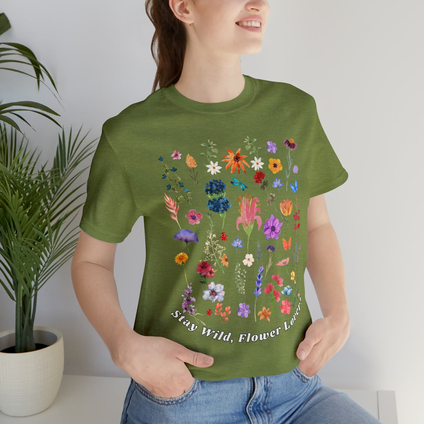 Wildflower Tshirt Flowers Shirt Floral Tshirt Flower Shirt Gift for Women - Ladies Shirts Best Friend Gift, Plant Mom Stay Wild flower lover