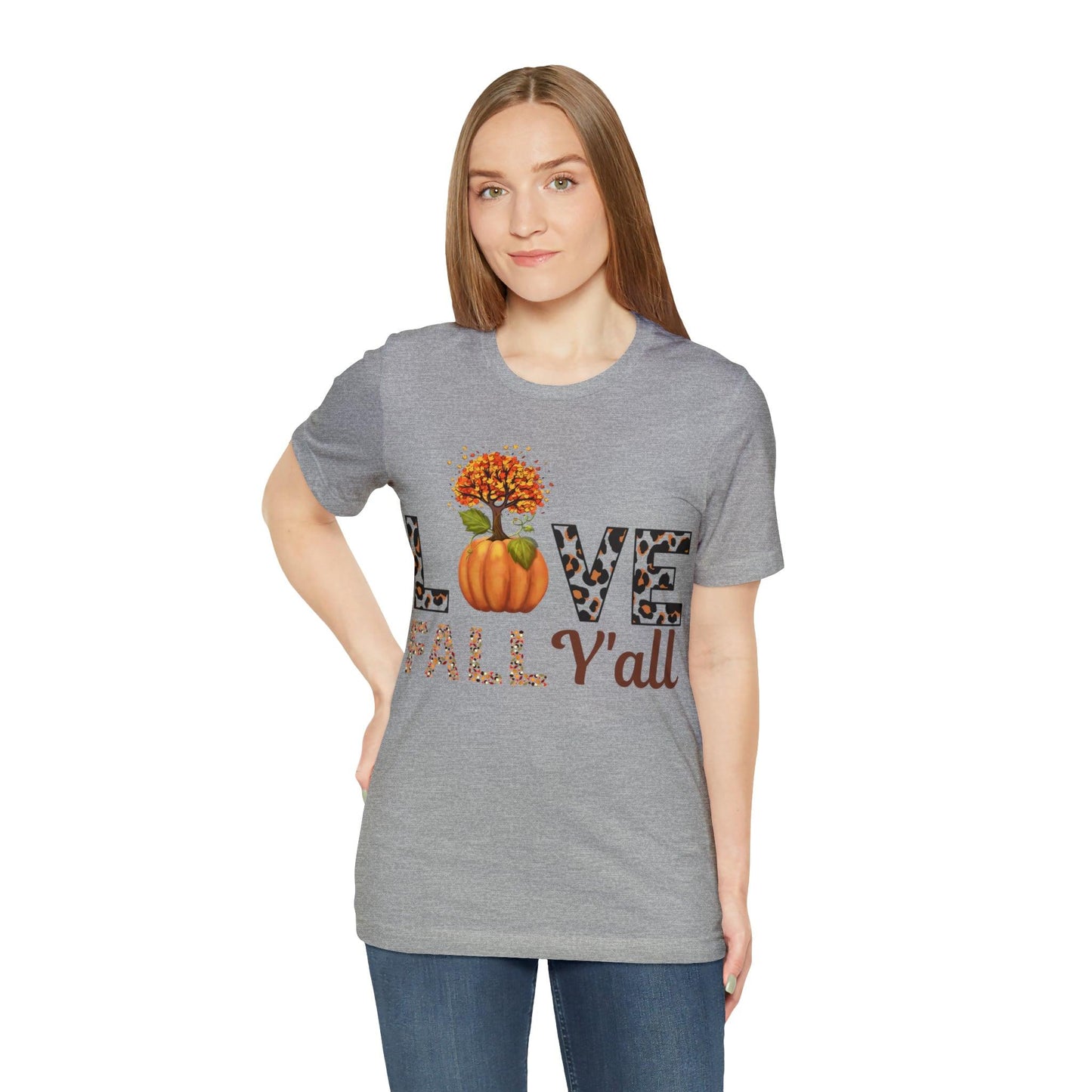 Leopard Print Love Fall Y'all shirt, Autumn Shirt, Fall shirt, Fall Gift - Giftsmojo