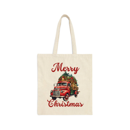 Christmas Tree Truck Bag Christmas Tote Bag Christmas Flower Totes Canvas Tote Bag Shopping Bag Gift For Women Totes Birthday Gift Bag Bridal Gift Tote Bag - Giftsmojo
