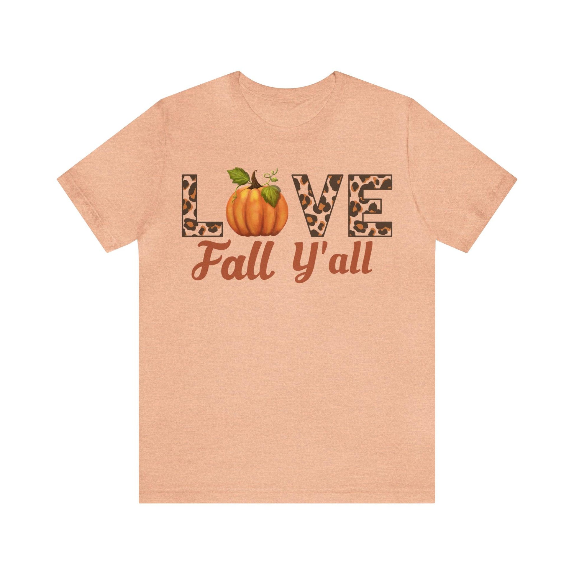 Leopard Print Love Fall Y'all Shirt, Pumpkin Shirt, Fall Shirt for Fall Lover, Fall gift - Giftsmojo