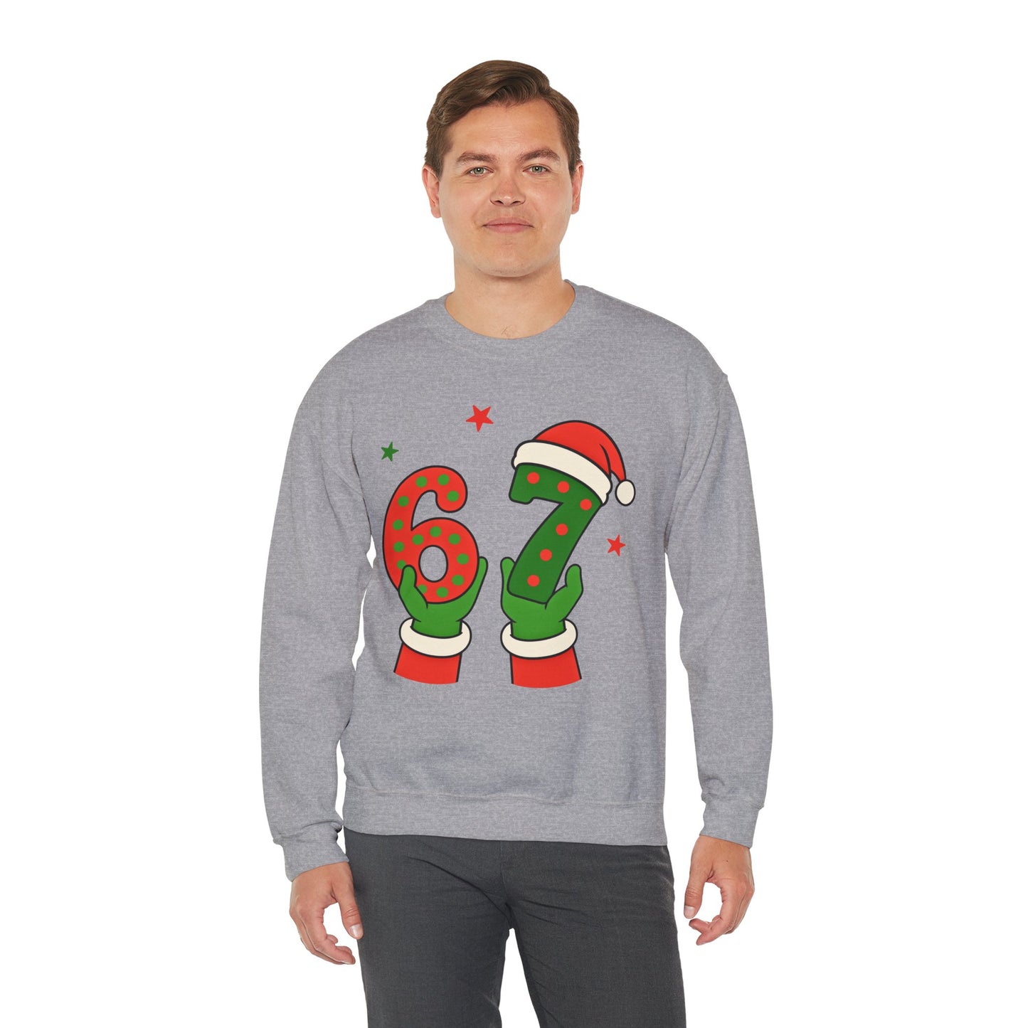 Grinch Hands Holding 'Six Seven' Sweatshirt