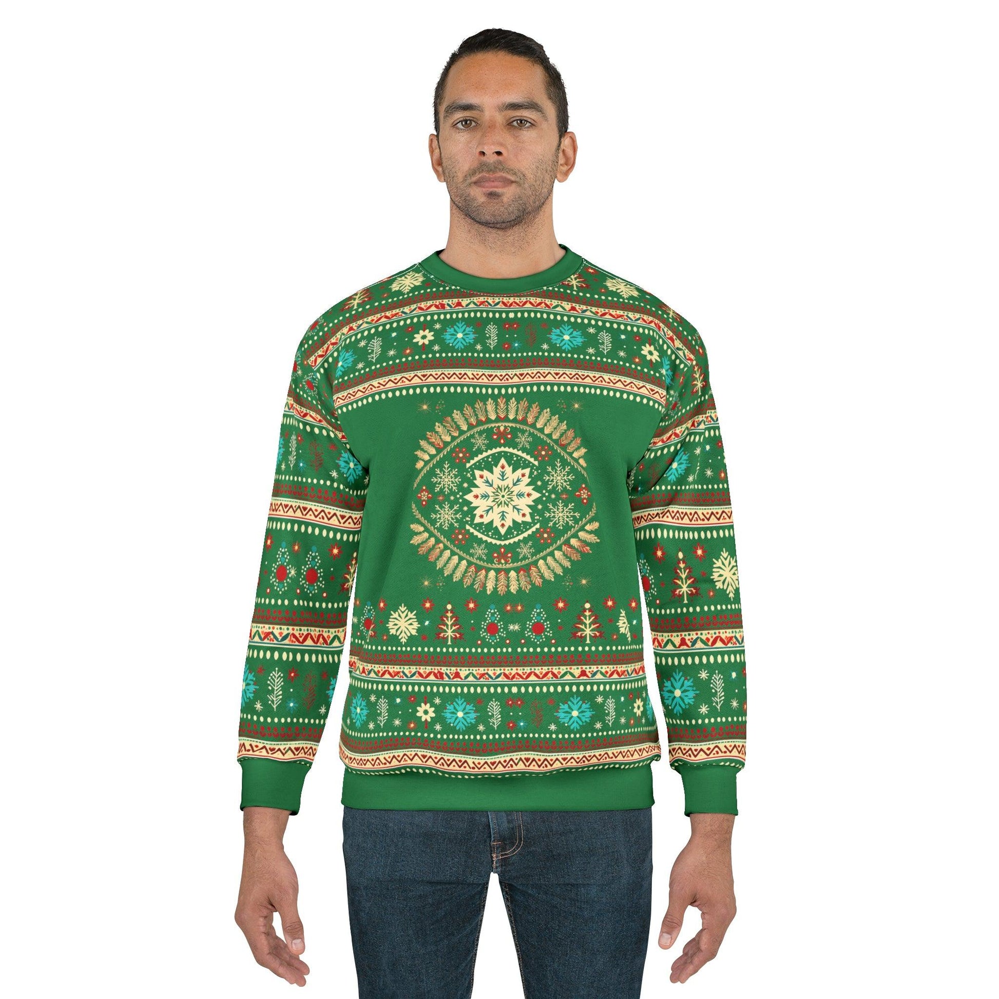 Ugly Christmas Sweater Green Christmas Sweatshirt Ugly Sweatshirt Full Ugly Christmas Shirt - Giftsmojo