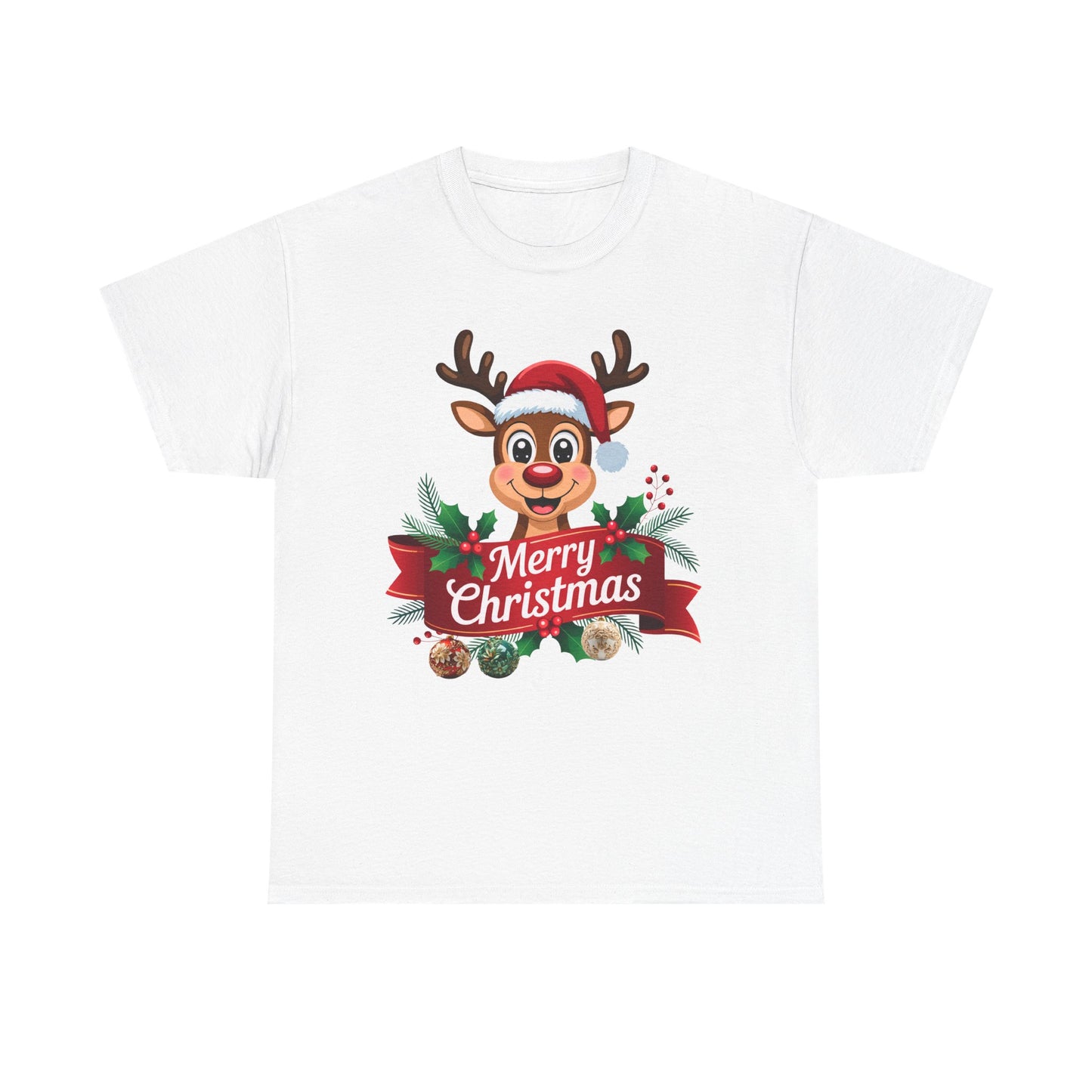 Christmas Reindeer Tee — Merry Christmas Cute Holiday Shirt