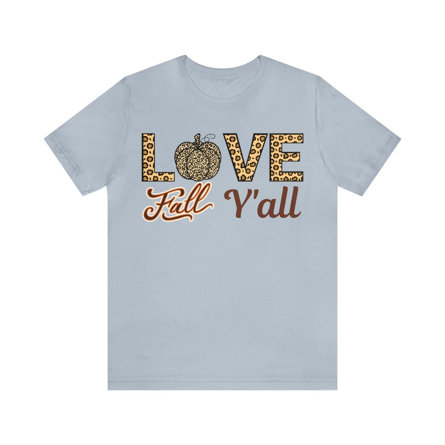 Leopard Print Love Fall Y'all Shirt, Pumpkin Shirt, Fall Shirt for Fall Lovers, Fall Gift - Giftsmojo
