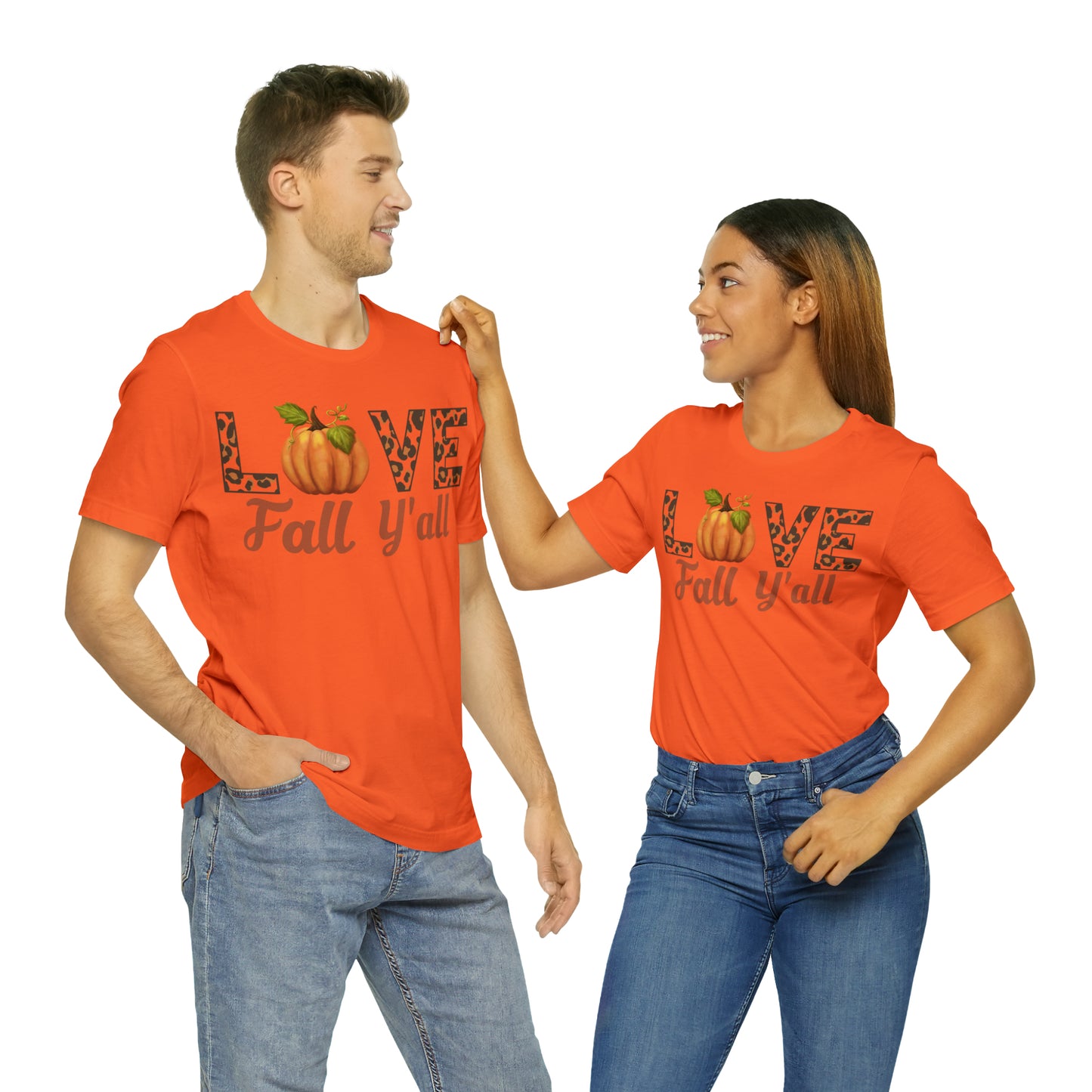 Leopard Print Love Fall Y'all Shirt, Pumpkin Shirt, Fall Shirt for Fall Lover, Fall gift